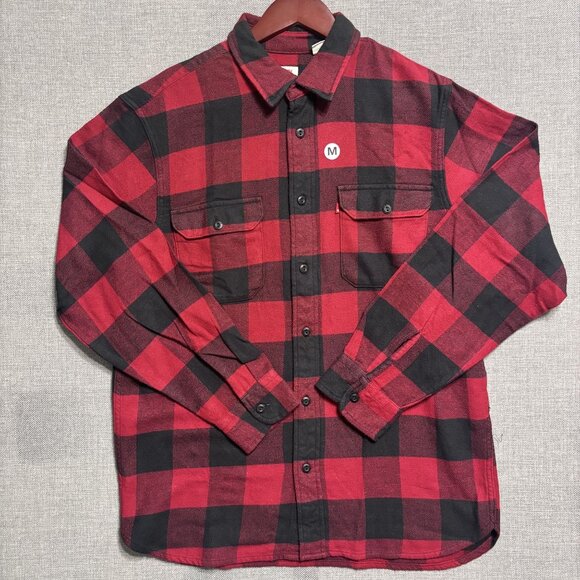 Levis Red & Black Buffalo Plaid Button-Up Flannel Shirt - M - Picture 2 of 13